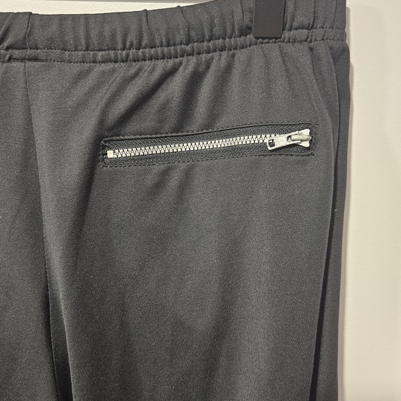 ATHLETA Black Joggers with Tan Side Stripes Cuff Zippers Womens Size Small Long - Picture 7 of 10